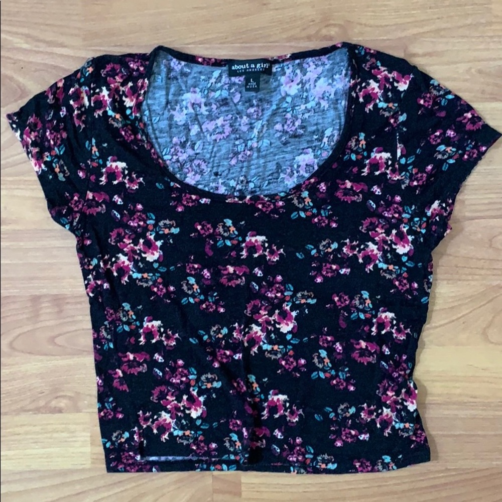 About a girl cropped babydoll tshirt